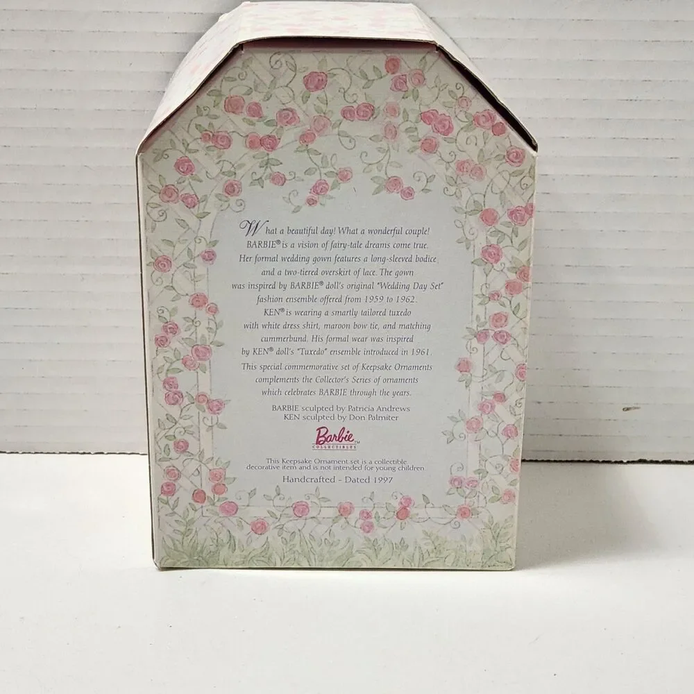 1997 Hallmark Keepsake Barbie Ken Wedding Day Ornament Boxed or Cake Topper
